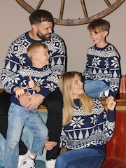 The Little Tailor Kids Chunky Two Tone Fairisle Jumper - Image 6 of 6