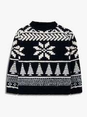 Blau - The Little Tailor Kids Chunky Two Tone Fairisle Jumper - Bild 7 von 10