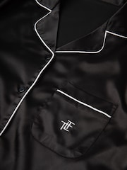 Negro - The Little Tailor Satin Button Through Pyjamas - Imagen 7 de 13