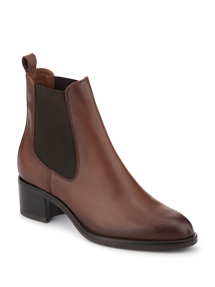 Jones Bootmaker Brown Karlee Leather Slip-In Ankle Boots - Image 2 of 5