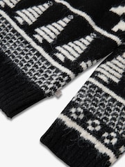 Schwarz - The Little Tailor Kids Chunky Two Tone Fairisle Jumper - Bild 10 von 10