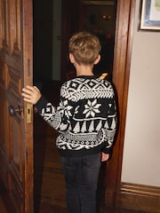 The Little Tailor Kids Chunky Two Tone Fairisle Jumper - Image 3 of 7