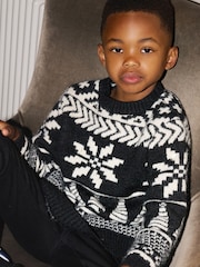 The Little Tailor Kids Chunky Two Tone Fairisle Jumper - Image 5 of 7