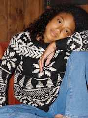 The Little Tailor Kids Chunky Two Tone Fairisle Jumper - Image 6 of 7
