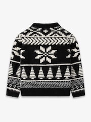 Schwarz - The Little Tailor Kids Chunky Two Tone Fairisle Jumper - Bild 8 von 10