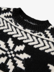 Schwarz - The Little Tailor Kids Chunky Two Tone Fairisle Jumper - Bild 9 von 10
