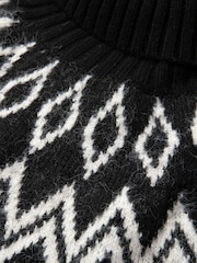 črna - The Little Tailor Diamond Fairisle Knitted Christmas Jumper - Slika 6 iz 7