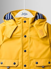 JoJo Maman Bébé Bright Yellow Waterproof Cosy Lined Fisherman's Jacket - Image 3 of 6