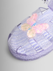 JoJo Maman Bébé Purple Butterfly 3D Jelly Sandals - Image 5 of 5