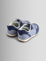 JoJo Maman Bébé Navy Stripe Riptape Trainer - Image 3 of 4