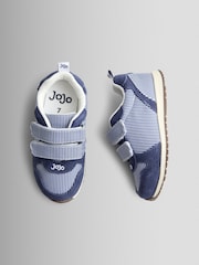 JoJo Maman Bébé Navy Stripe Riptape Trainer - Image 4 of 4