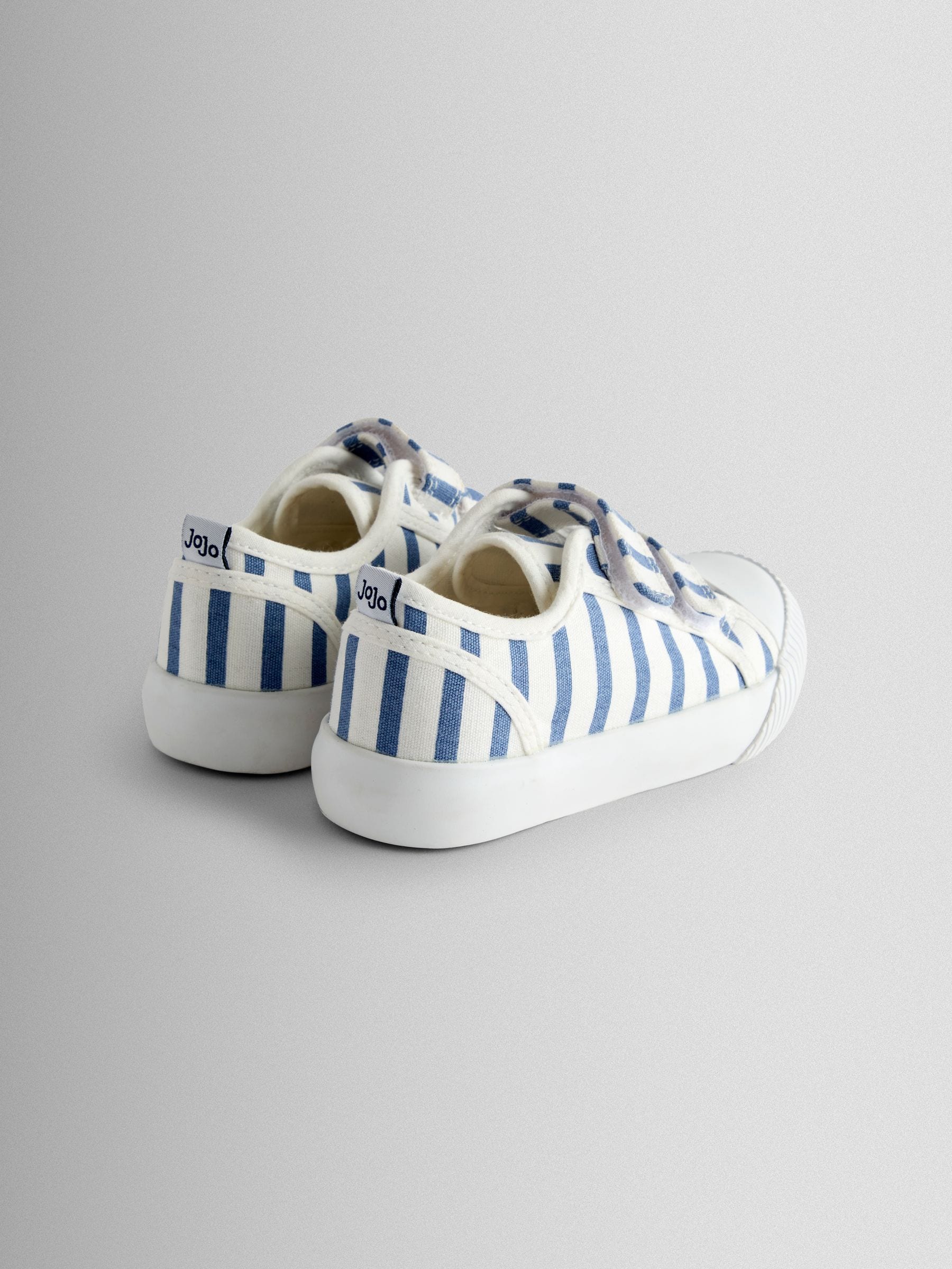 Buy JoJo Maman Bébé Navy Stripe Double Strap Canvas Pumps from