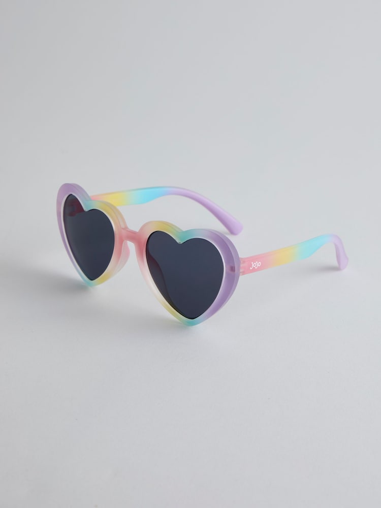 JoJo Maman Bébé Rainbow Heart Sunglasses - Image 1 of 2 JoJo Maman Bébé Rainbow Heart Sunglasses - Image 1 of 2