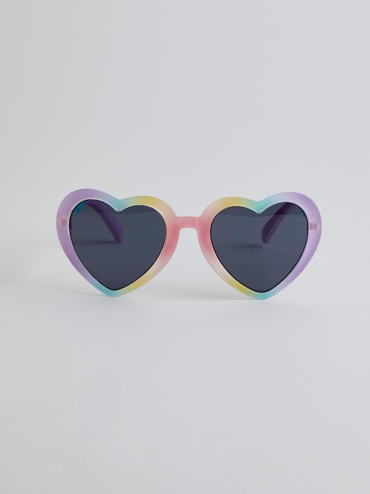 JoJo Maman Bébé Rainbow Heart Sunglasses - Image 2 of 2 JoJo Maman Bébé Rainbow Heart Sunglasses - Image 2 of 2