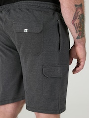 Cinza - D555 JOHN Lightweight Fleece Cotton Cargo Shorts With Zipper Pockets - Imagem 5 de 9