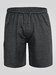 Cinza - D555 JOHN Lightweight Fleece Cotton Cargo Shorts With Zipper Pockets - Imagem 6 de 9