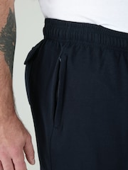 D555 Blue RORY Lightweight Fleece Jogging Bottom With Open Hem And Zipper Pockets - Image 6 of 10