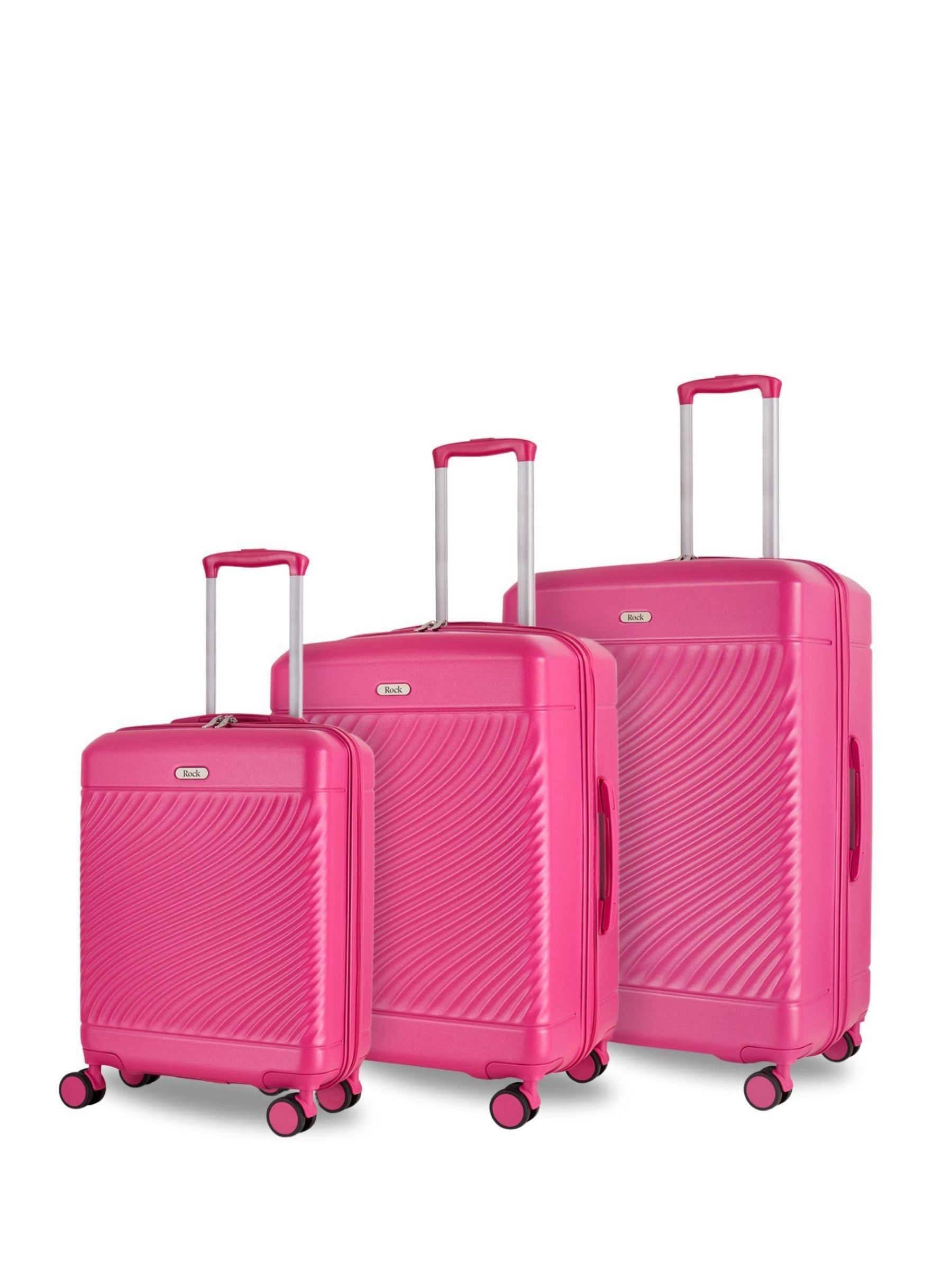 Rock  Love Island Suitcase Pink - 3pc Set - Image 4