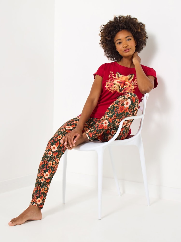 Joe Browns Fox Printed Leggings Pyjamas Set - Slika 1 iz 7