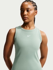 Nike Steam Green Ribbed Racerback Vest Top - Image 3 of 5