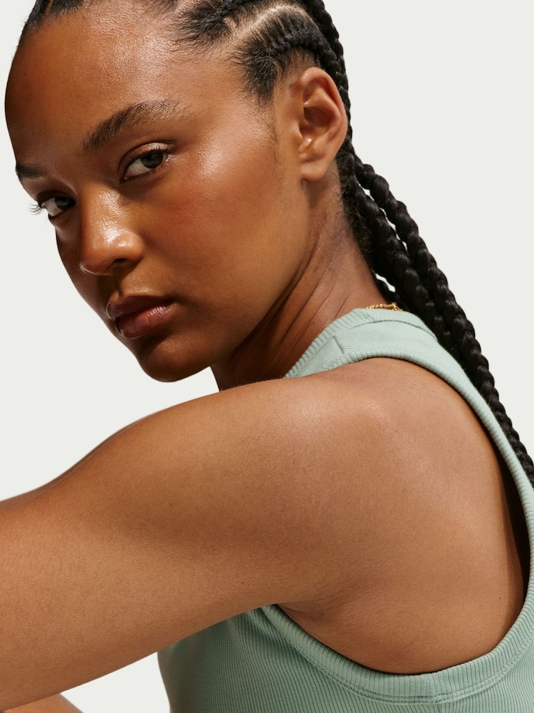 Nike Steam Green Ribbed Racerback Vest Top - Image 5 of 5 Nike Steam Green Ribbed Racerback Vest Top - Image 5 of 5