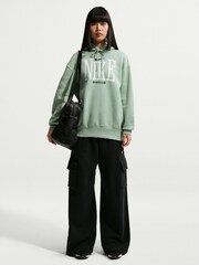 Nike Green Sportswear Phoenix Fleece Oversized Graphic Hoodie - Image 1 of 5