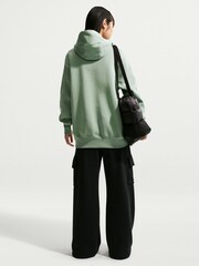 Nike Green Sportswear Phoenix Fleece Oversized Graphic Hoodie - Image 2 of 5