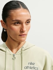 Nike Green Bubble Hem Logo Graphic Full Zip Hoodie - Image 4 of 6