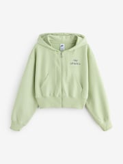 Nike Green Bubble Hem Logo Graphic Full Zip Hoodie - Image 6 of 6