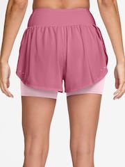Nike Peony Pink Tempo Flow Dri-FIT Mesh 2-in-1 Running Shorts - Image 2 of 4