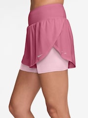 Nike Peony Pink Tempo Flow Dri-FIT Mesh 2-in-1 Running Shorts - Image 3 of 4
