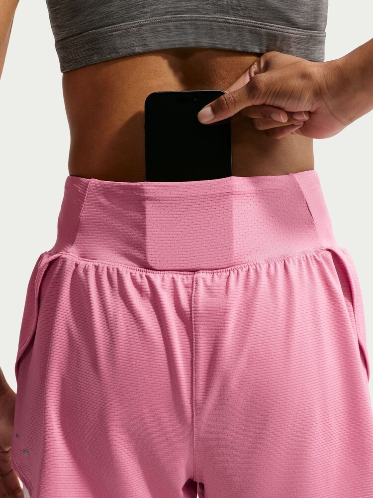 Nike Peony Pink Tempo Flow Dri-FIT Mesh 2-in-1 Running Shorts - Image 6 of 6