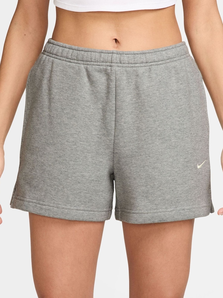 Nike Purple Studio Fleece Mid Rise Shorts - Image 1 of 4