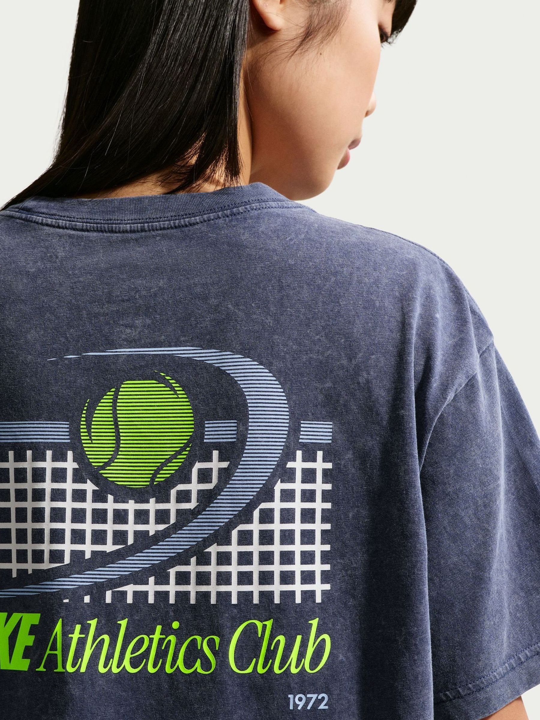 natea☺︎ Buy Nike Midnight Navy Acid Wash Graphic Oversized T-Shirt from