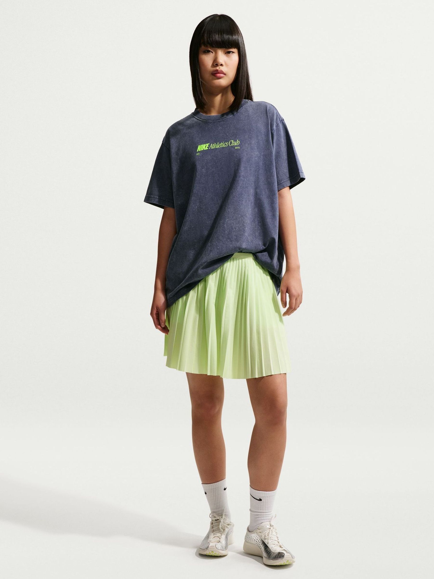 Buy Nike Midnight Navy Acid Wash Graphic Oversized T-Shirt from