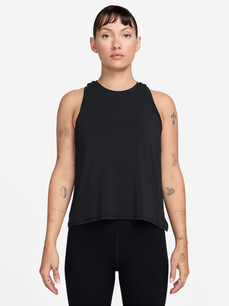 Nike Black Zenvy Dropped Hem Dri-FIT Vest Top - Image 1 of 3