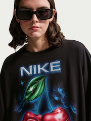 Nike Black Cherry Graphic Oversized T-Shirt - Image 5 of 5