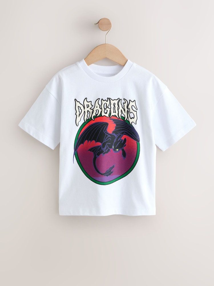 White How To Train Your Dragon T-Shirt (3-16yrs) - Image 1 of 4 White How To Train Your Dragon T-Shirt (3-16yrs) - Image 1 of 4