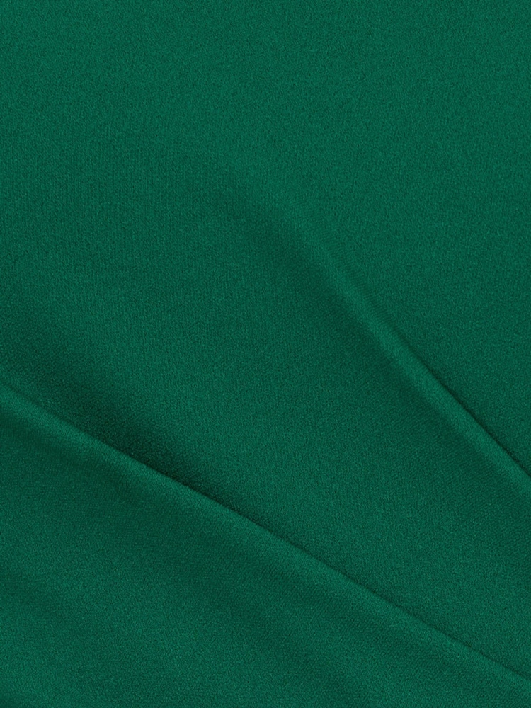 Adrianna Papell Green Ruffle Crepe Halter Gown - Image 7 of 7 Adrianna Papell Green Ruffle Crepe Halter Gown - Image 7 of 7