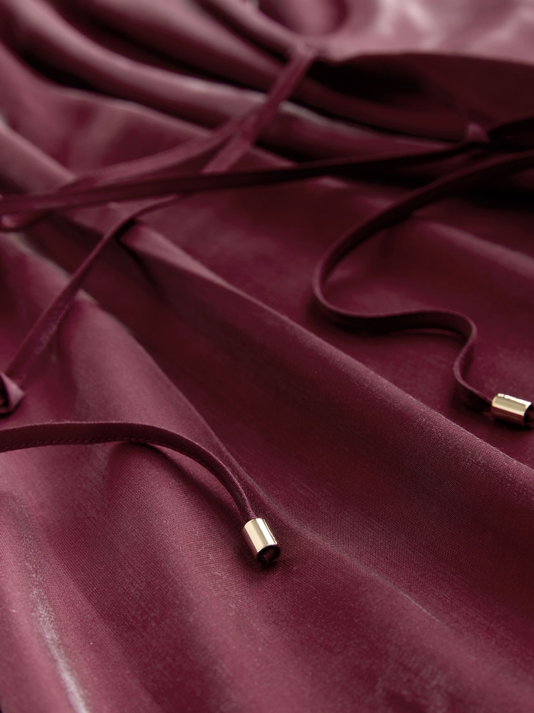 Burgundy Red Kaftan Shimmer Maxi Dress - Image 2 of 3 Burgundy Red Kaftan Shimmer Maxi Dress - Image 2 of 3