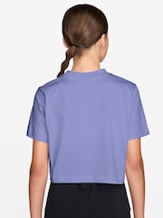 Nike Purple Cropped T-Shirt - Image 2 of 3