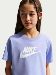 Nike Purple Cropped T-Shirt - Image 4 of 5