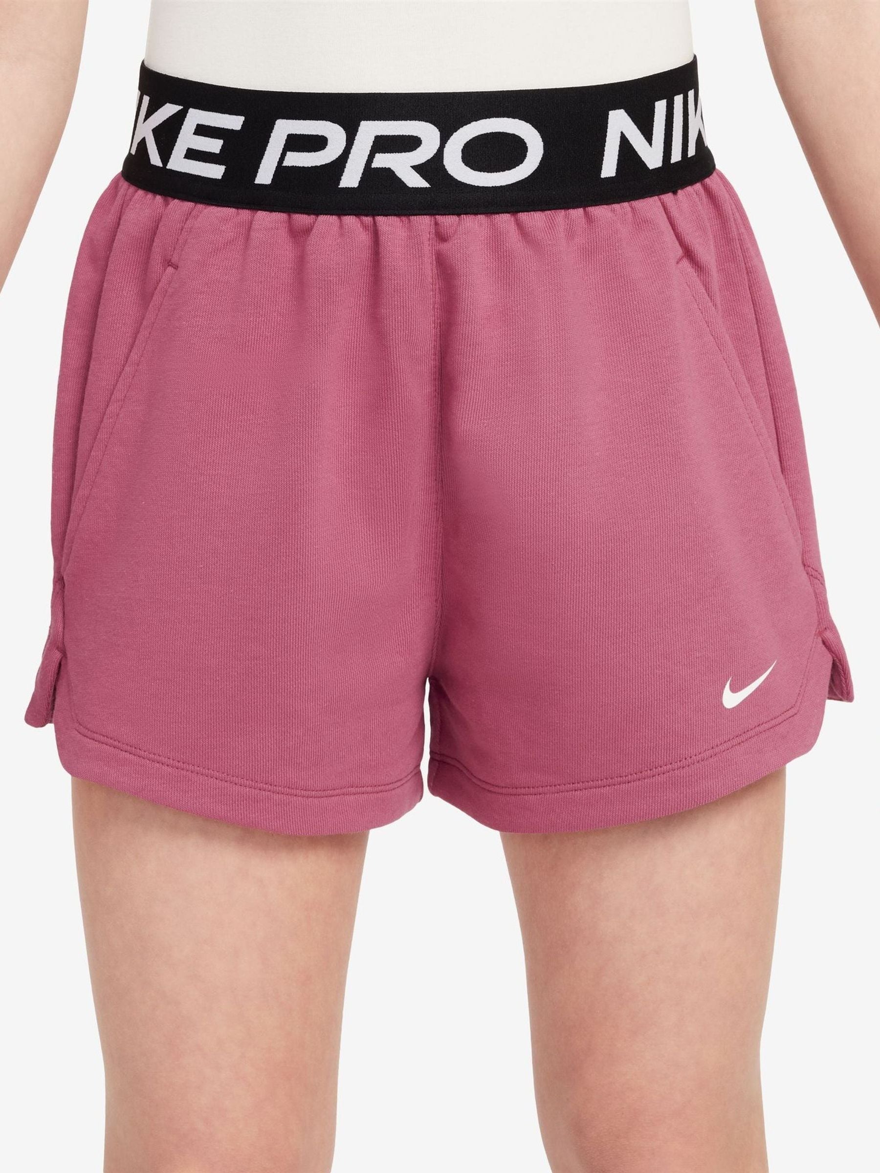 nike fleece shorts pink