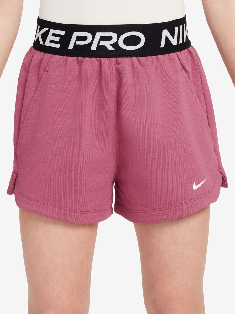 Nike Peony Pink Pro Dri-FIT Fleece Shorts - Image 1 of 4 Nike Peony Pink Pro Dri-FIT Fleece Shorts - Image 1 of 4