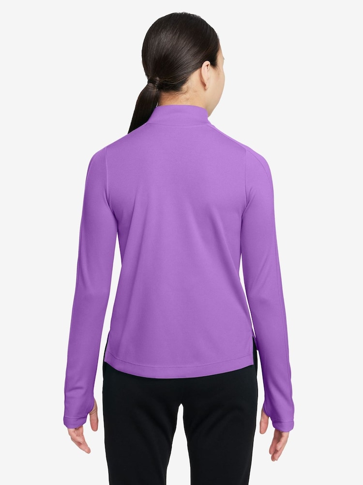 Nike Purple Dri-FIT Long Sleeve Half Zip Top - Image 2 of 3 Nike Purple Dri-FIT Long Sleeve Half Zip Top - Image 2 of 3
