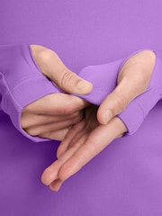 Nike Purple Dri-FIT Long Sleeve Half Zip Top - Image 3 of 3