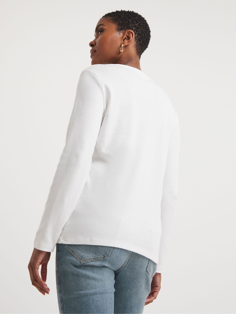 JD Williams Black 3 Pack Crew Neck Long Sleeve Tops - Image 2 of 4