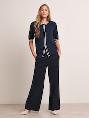 JD Williams Black Anthology By Ponte Pull On Wide Leg Trousers - Image 1 of 4