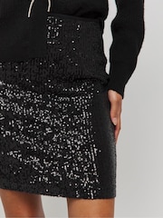 Simply Be Black Sequin Mini Skirt - Image 4 of 4