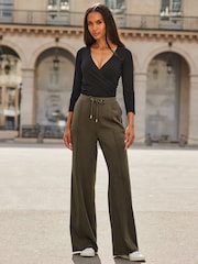 Sosandar Green Side Stripe Wide Leg Trousers - Image 2 of 5